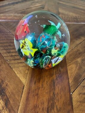 Dynasty Gallery Heirloom Collectible Ocean Scape Glass Paperweight